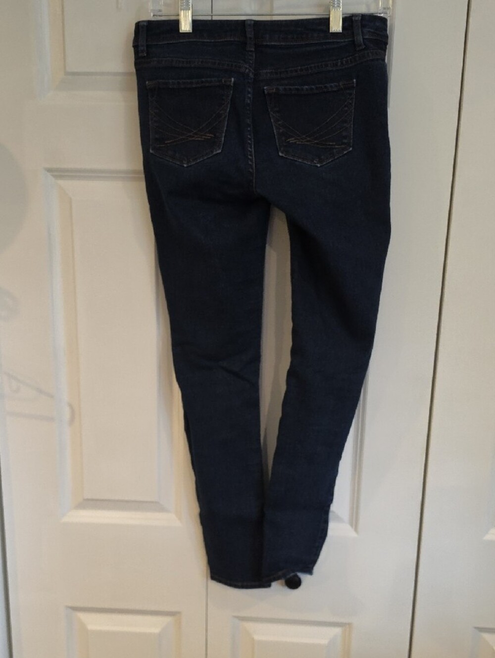 Women's Dark Blue Skinny Jeans - Stretch Slim Fit - Picture 7 of 8